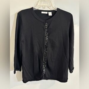 Marshall Fields Black Women's Cardigan with Sequin Detail Size L